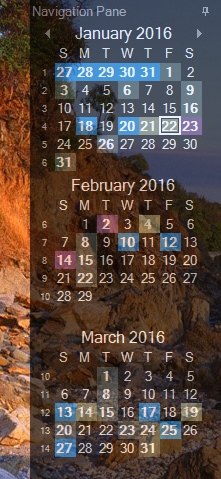 You can quickly navigate to a different date by clicking it in the month pane.